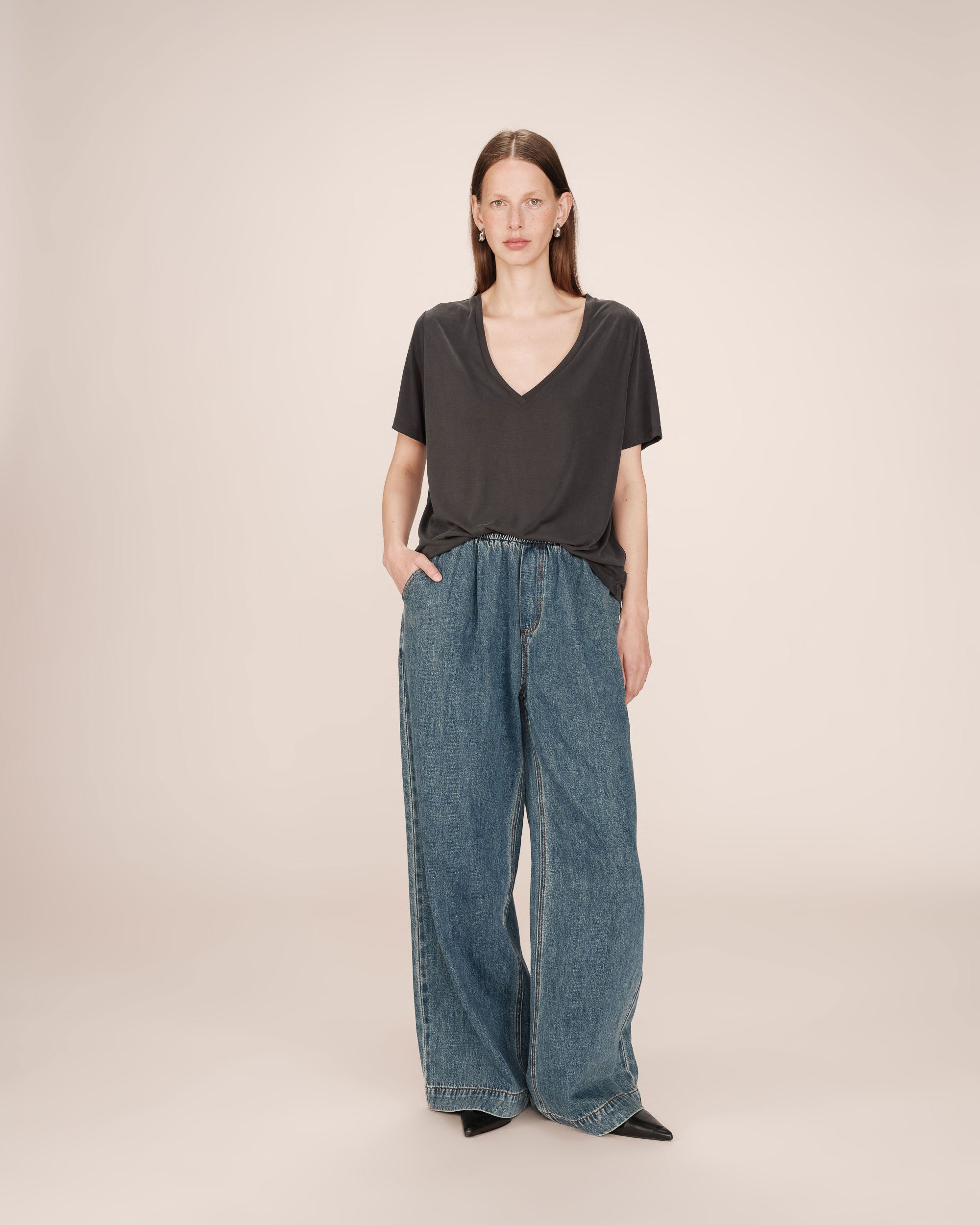 Modal t-shirt carbon Song