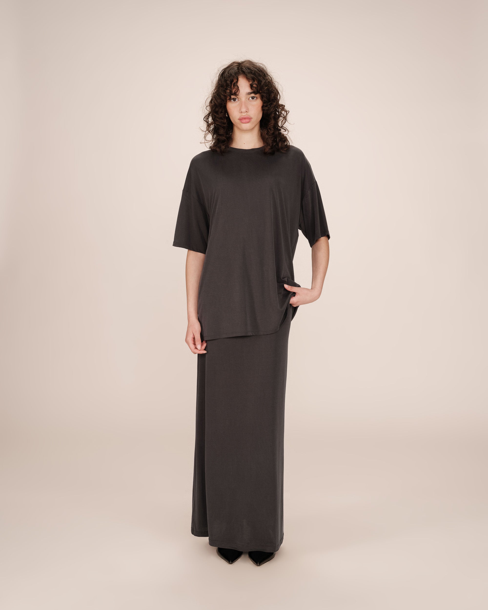 Modal t-shirt carbon Santo