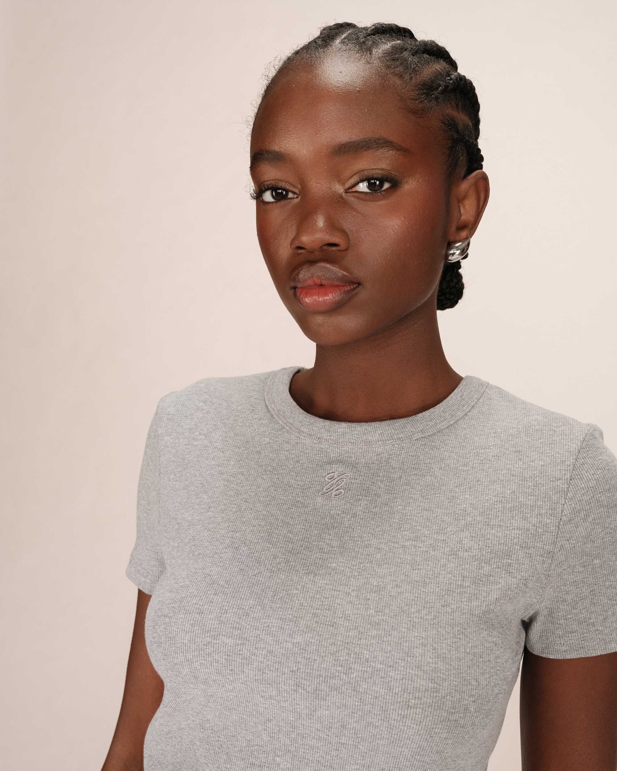 T-shirt col rond gris Sure