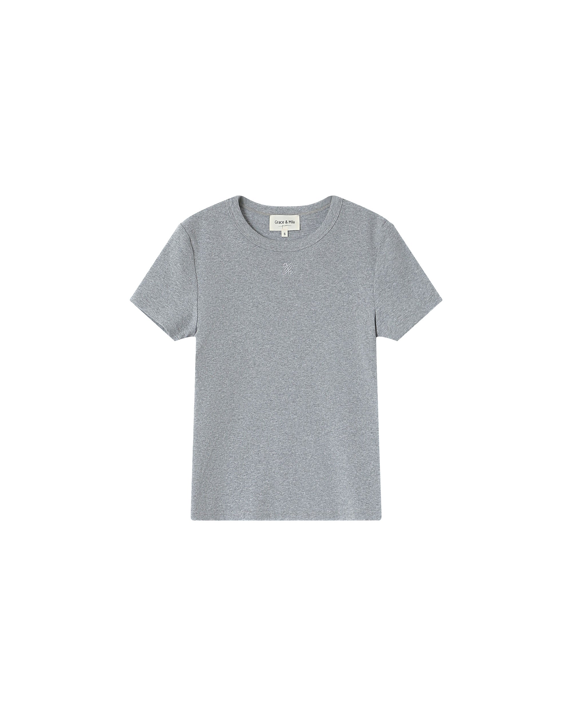 T-shirt col rond gris Sure