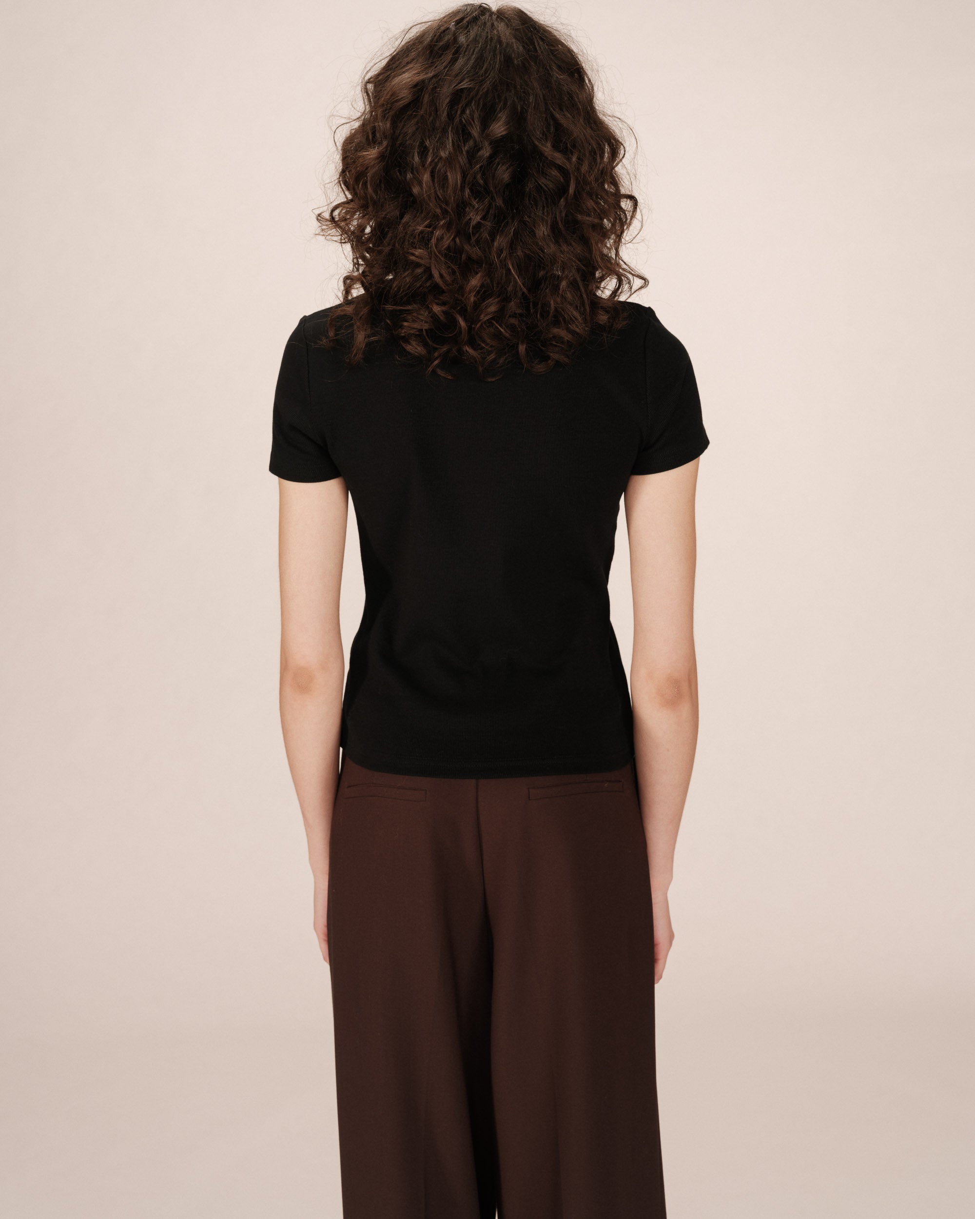 T-shirt col rond noir Sure