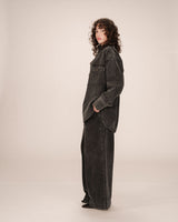 Surchemise oversize black washed Sydney