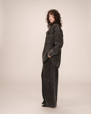 CHEMISE BLACK WASHED SYDNEY