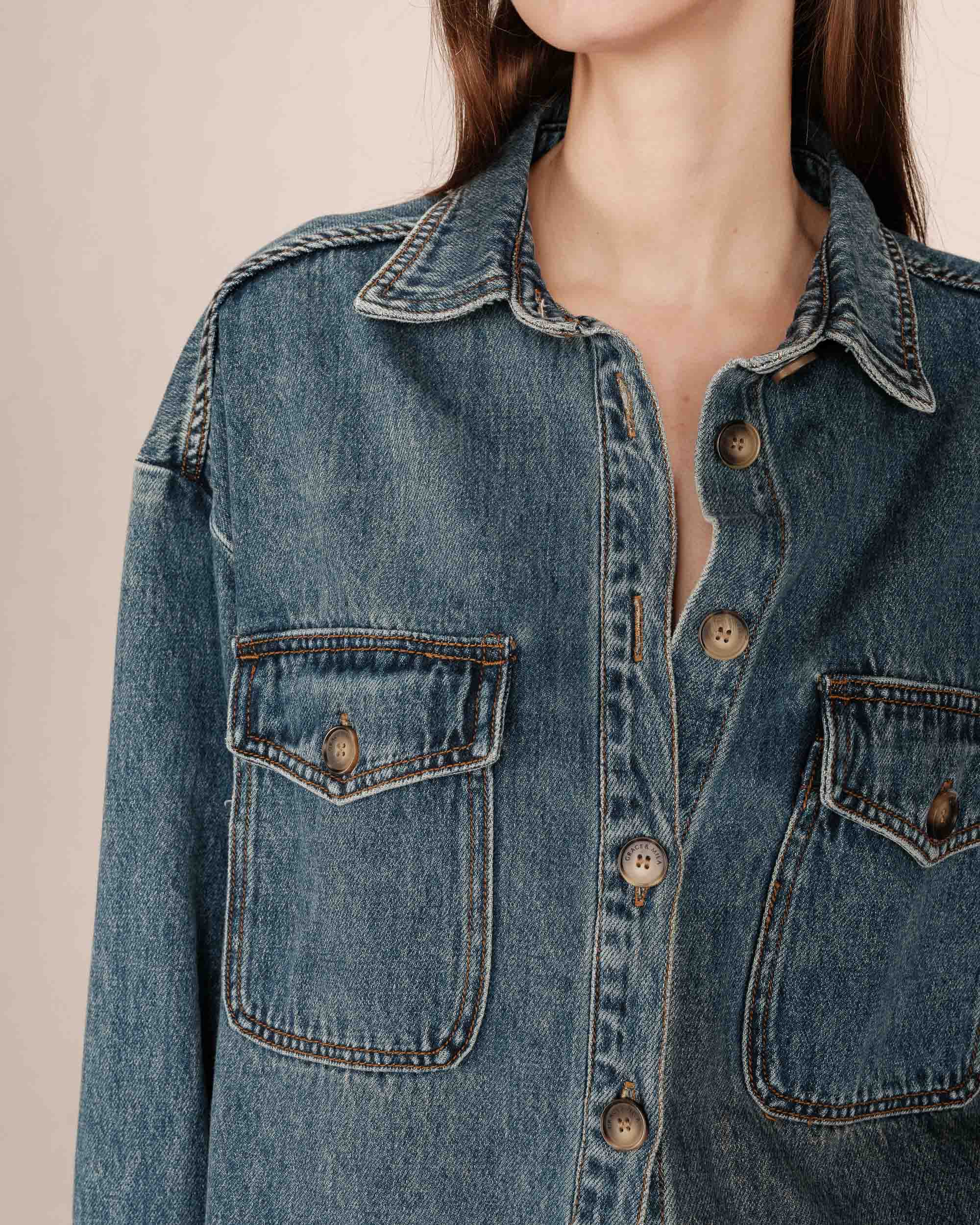 Surchemise oversize vintage blue Sydney