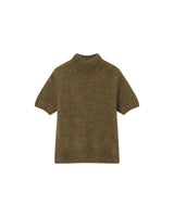 Pull col montant laine olive Saule