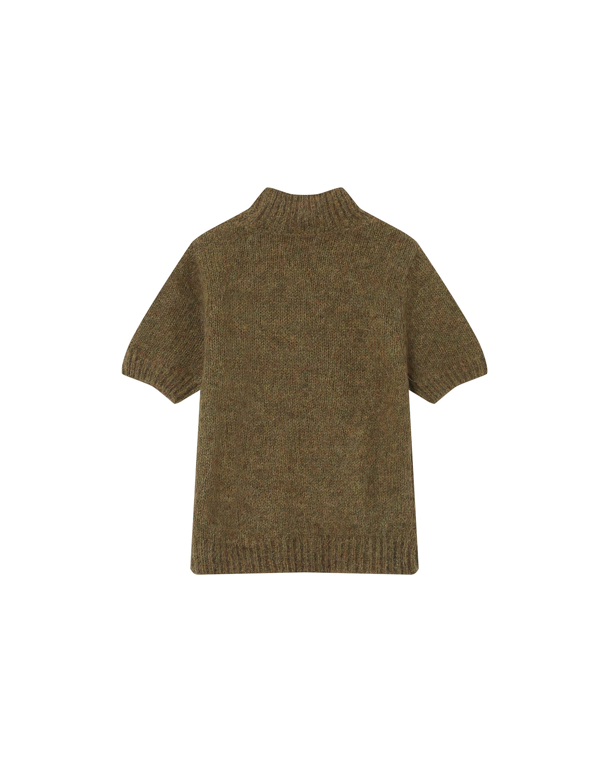 Pull col montant laine olive Saule