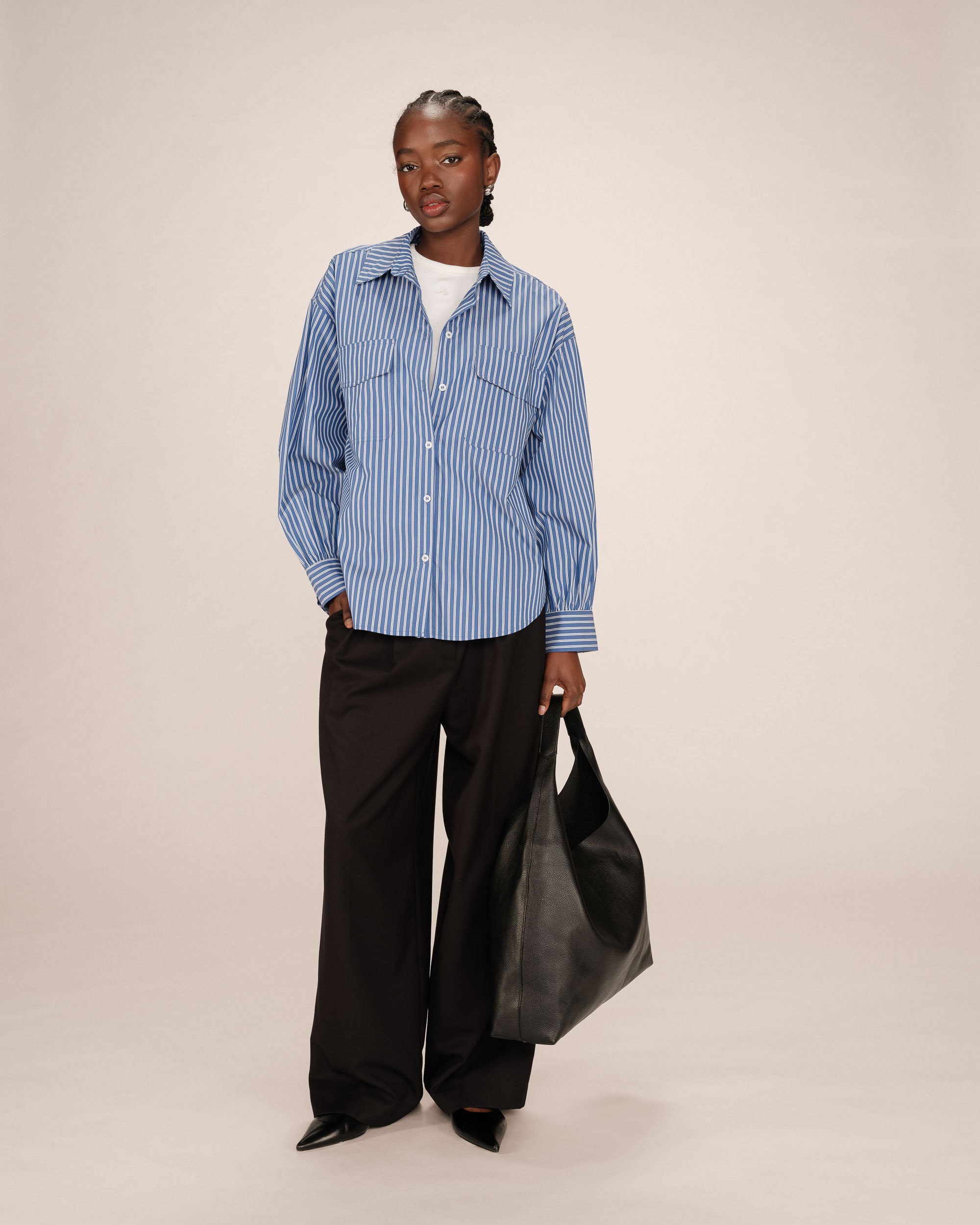 Striped shirt fossil blue Sorbet