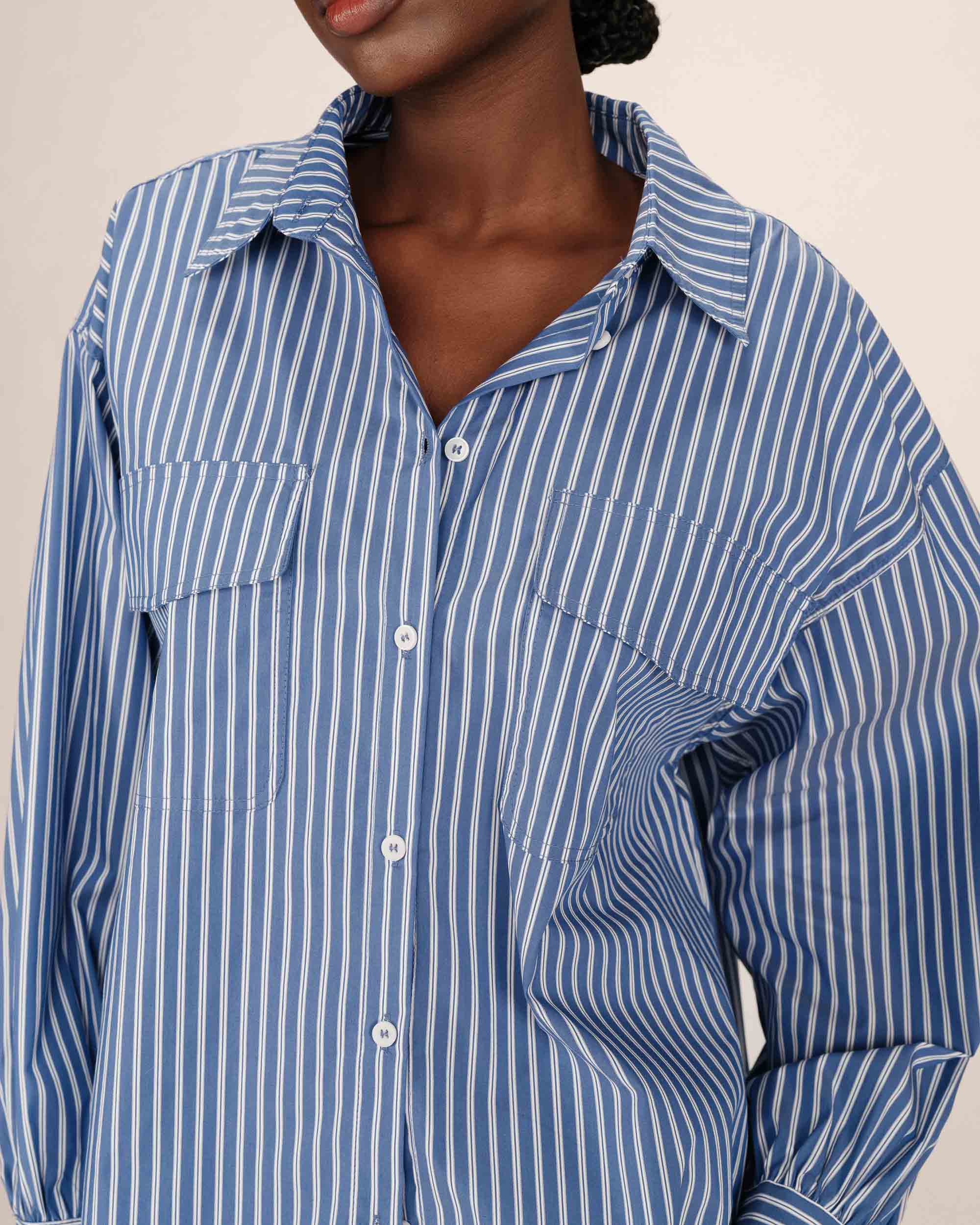 Striped shirt fossil blue Sorbet