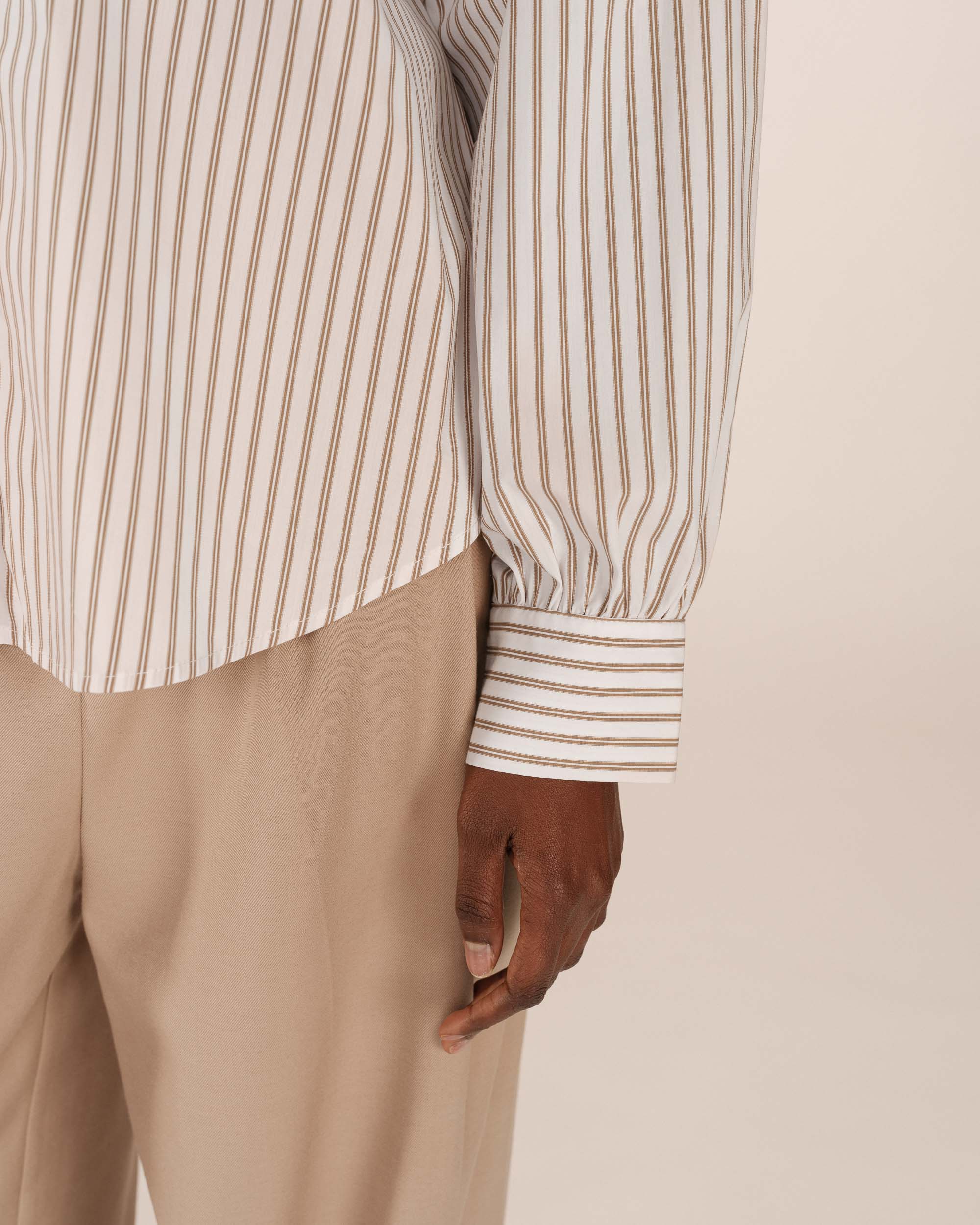 Striped shirt greige Sorbet