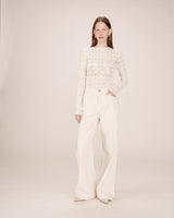Sheer lace top ecru Shady