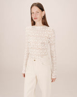 Sheer lace top ecru Shady