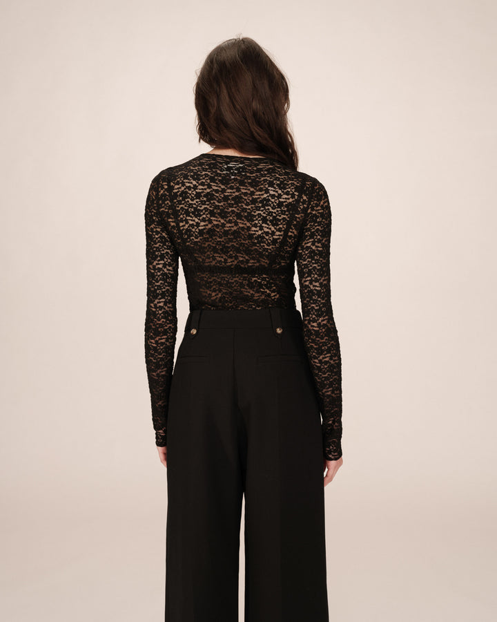 Top en dentelle transparent noir Shady