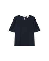 Flowy crew neck top navy Shine