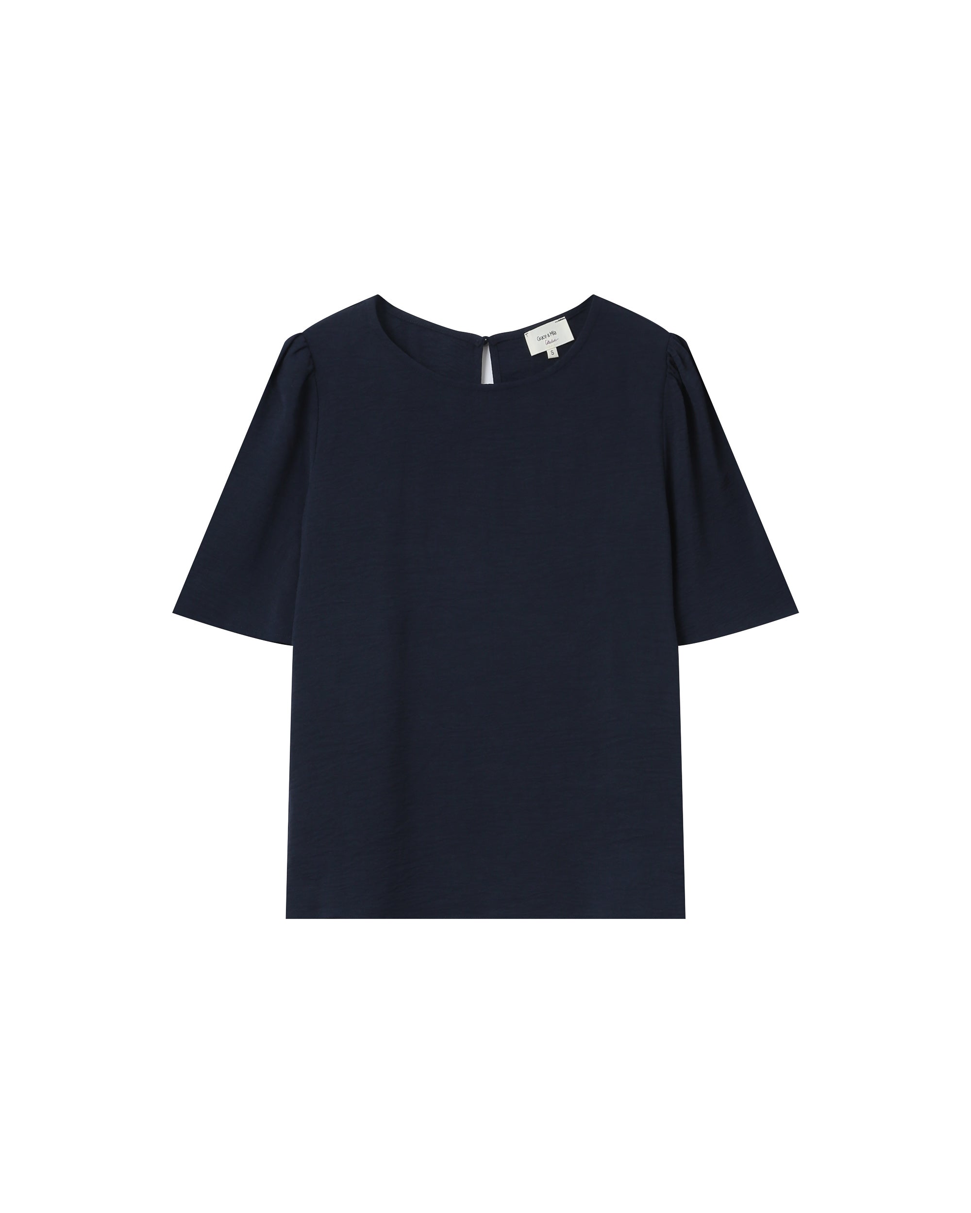 Flowy crew neck top navy Shine