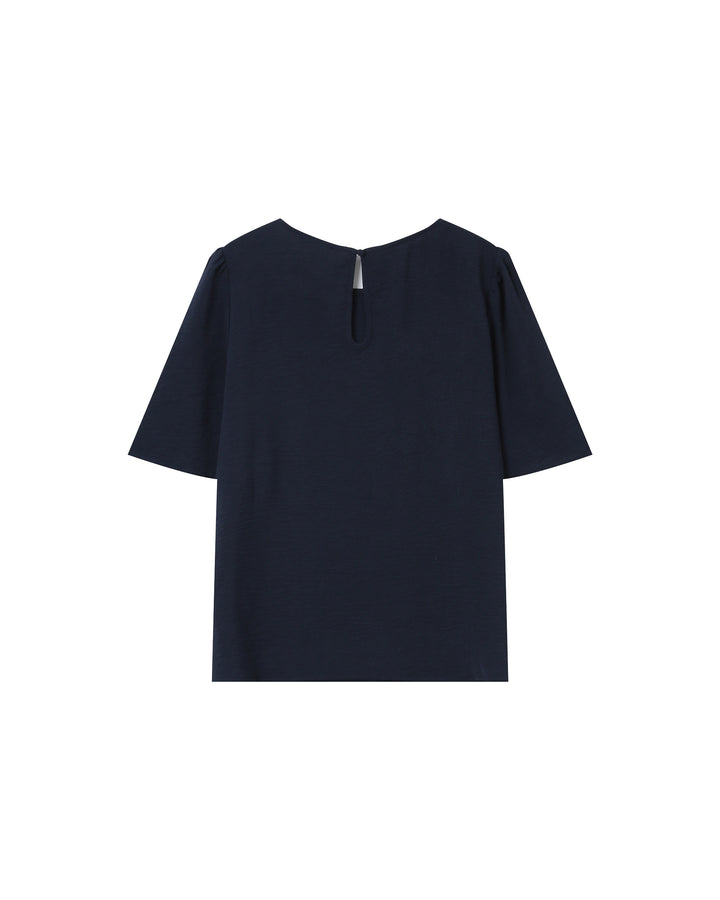 Flowy crew neck top marine Shine