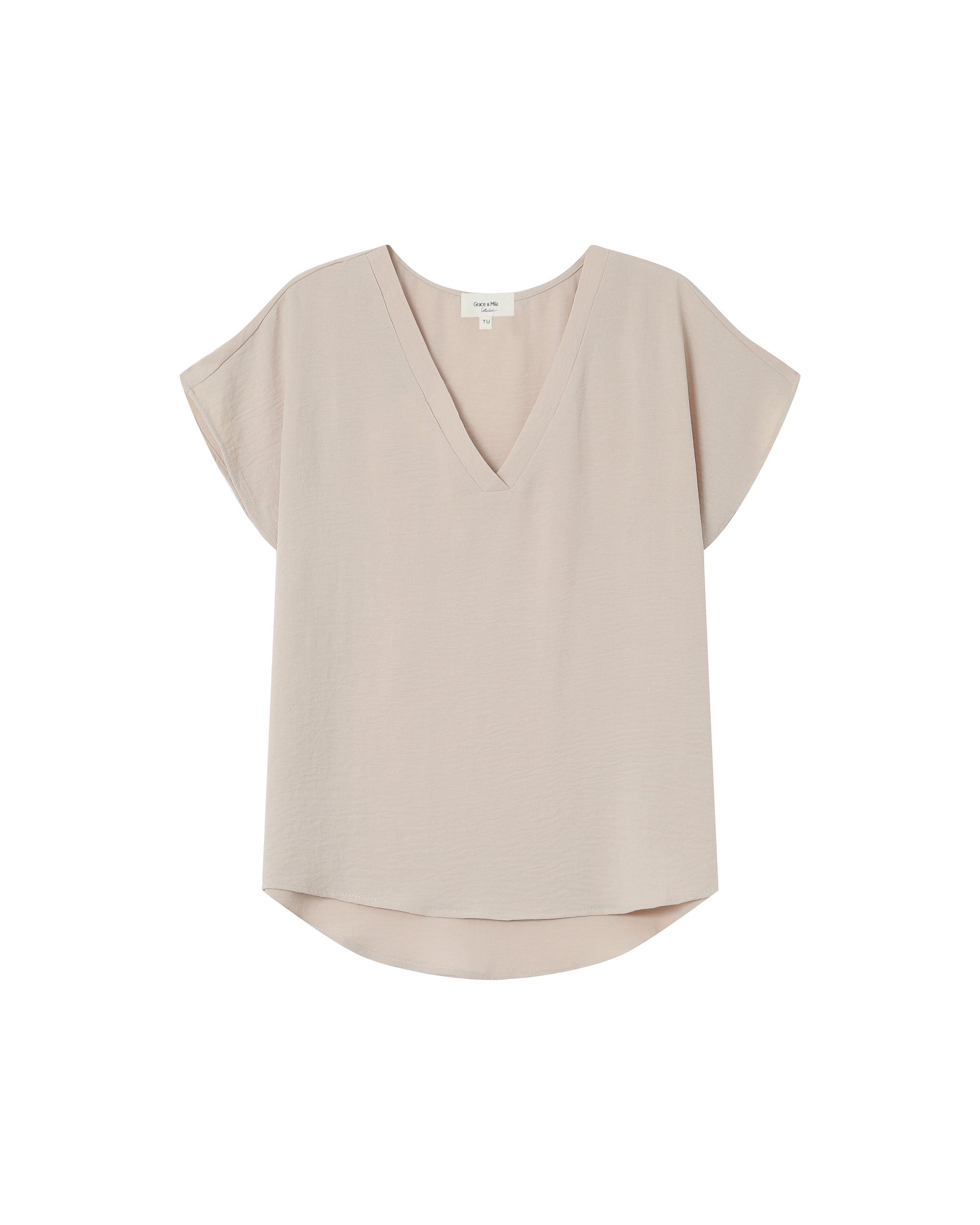 Flowy v-neck top ecru Season