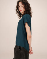 Flowy v-neck top emerald Season