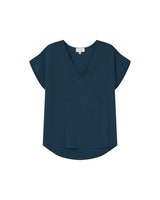 Flowy v-neck top emerald Season