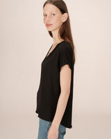 Flowy v-neck top black Season