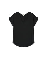 Flowy v-neck top black Season