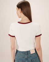 Embroidered monogram t-shirt ecru Sany