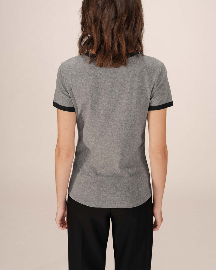 Embroidered monogram t-shirt gris Sany