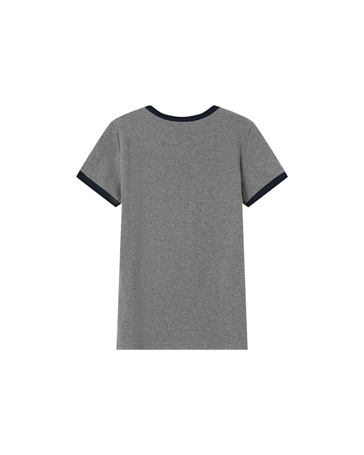 Embroidered monogram t-shirt gris Sany