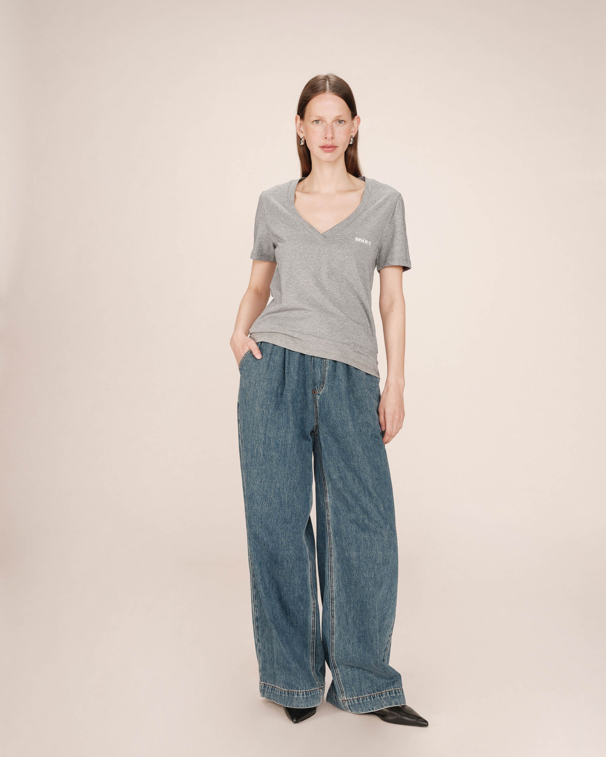 Graphic t-shirt gray Samory