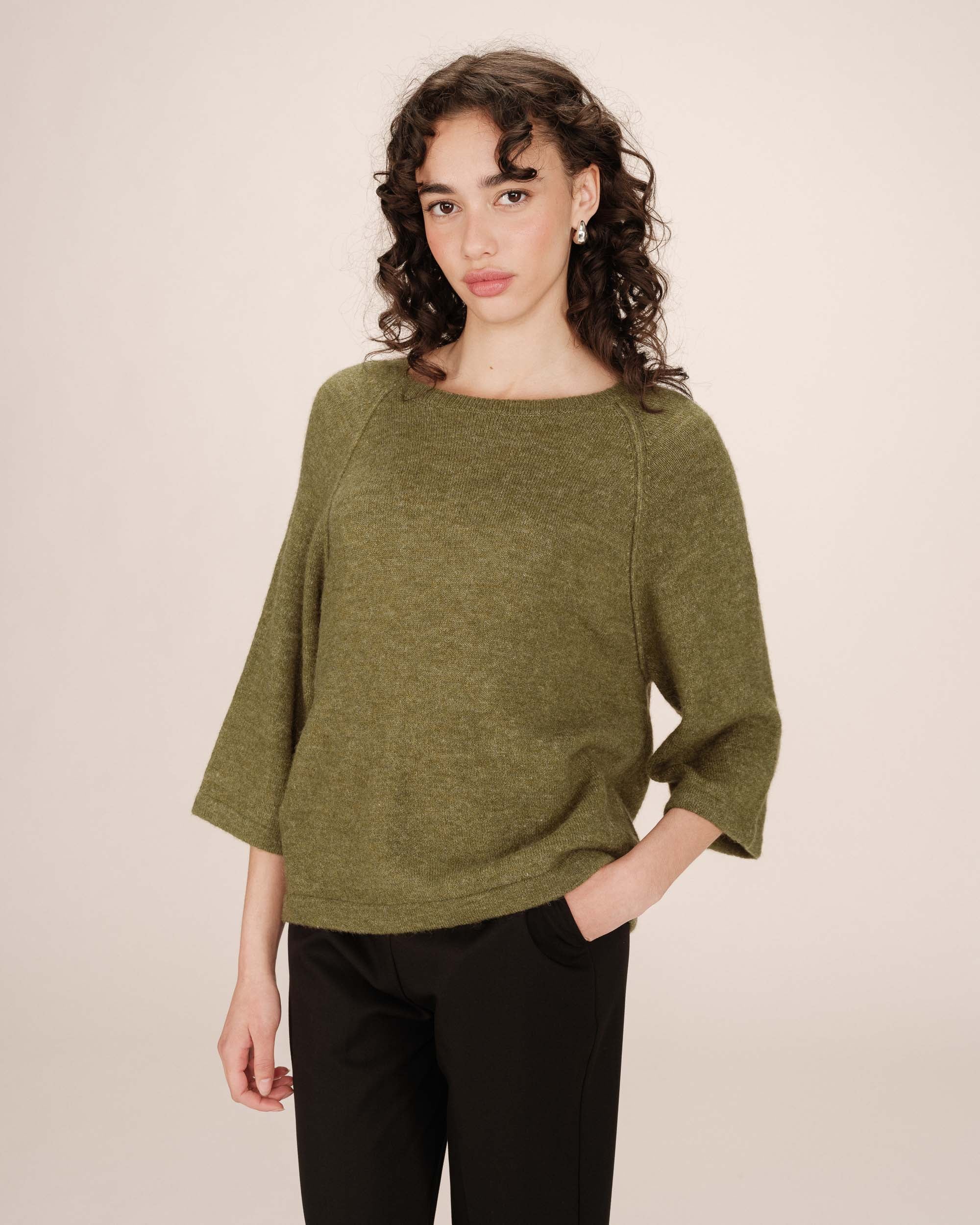 Wool and mohair sweater olive Sam