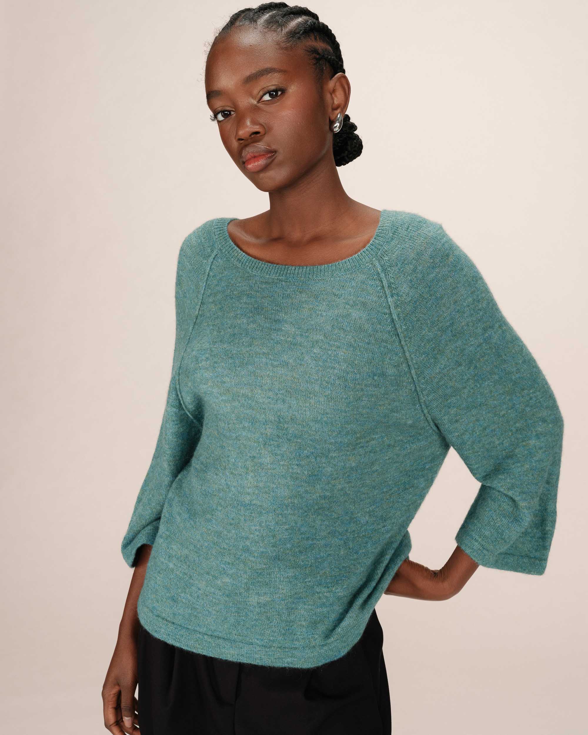 Wool and mohair sweater sage Sam