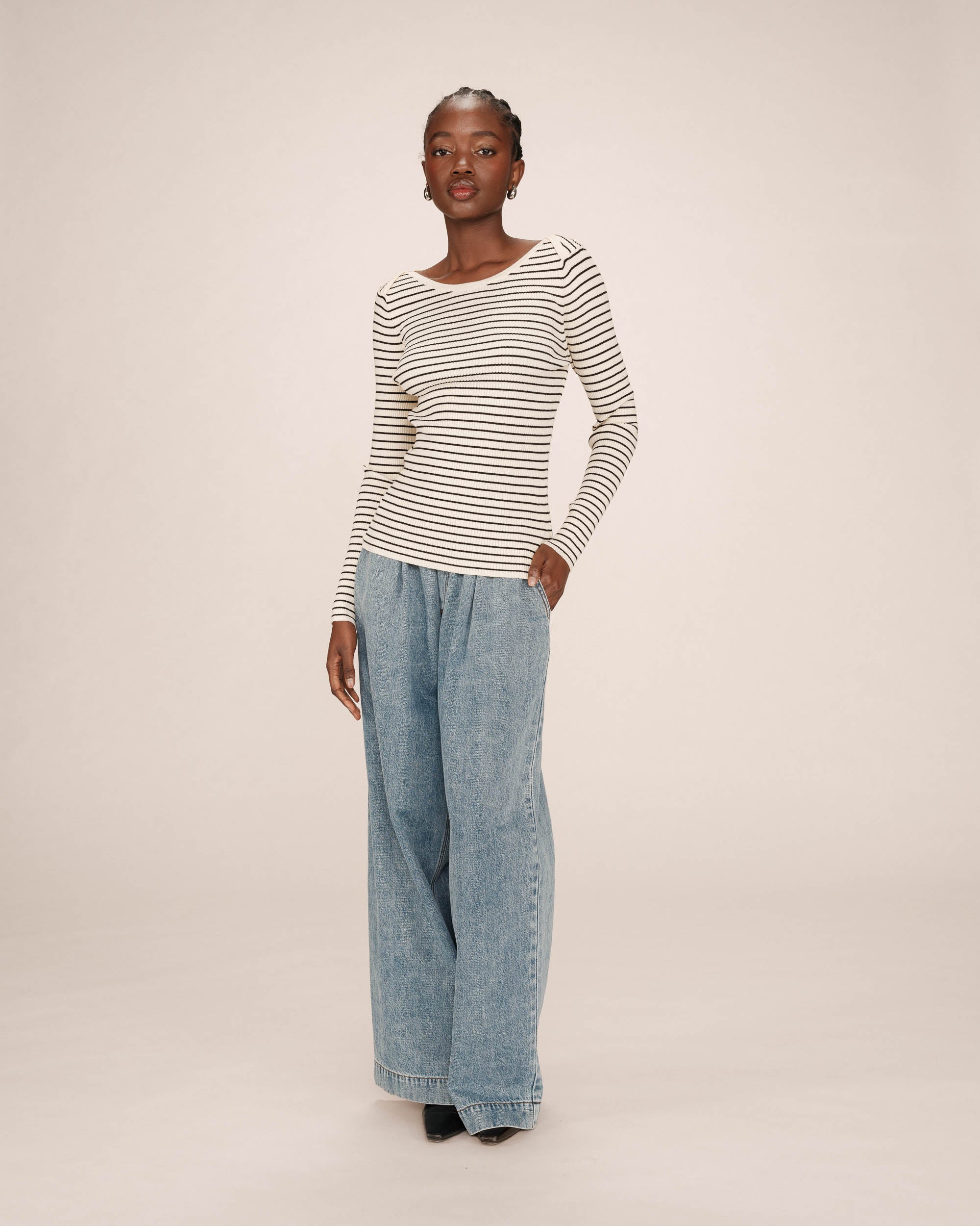 Sailor striped sweater ecru Samedi