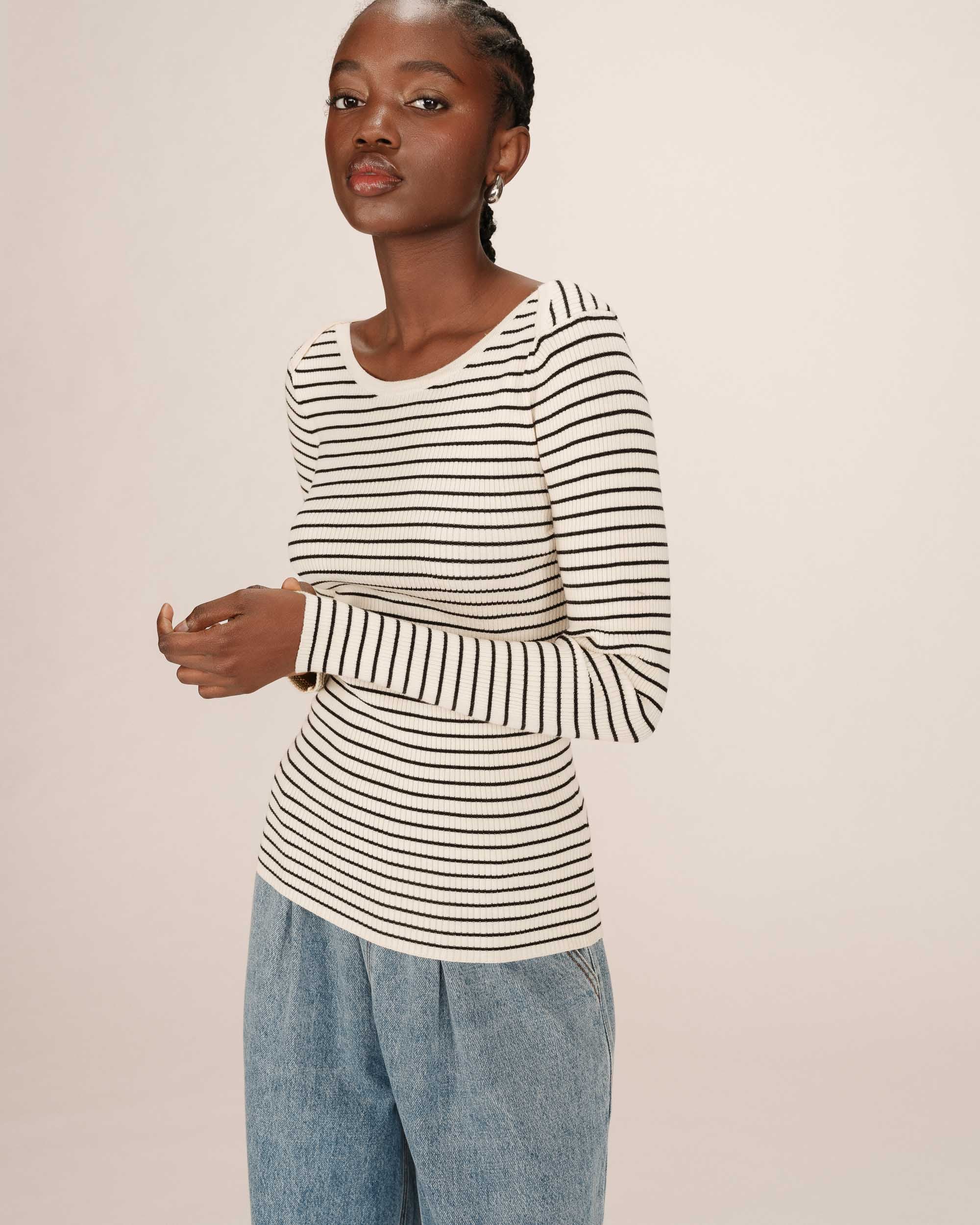 Sailor striped sweater ecru Samedi
