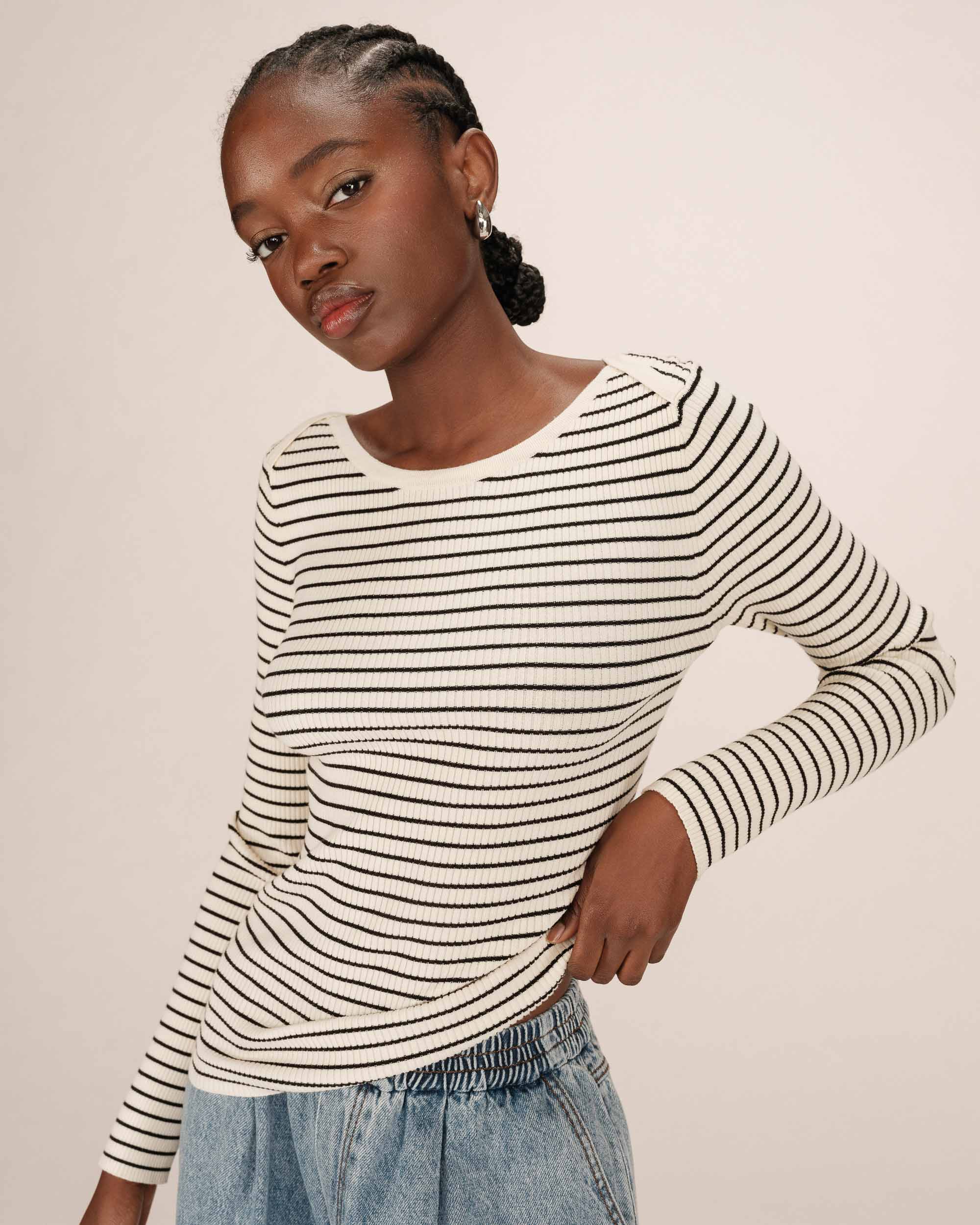 Sailor striped sweater ecru Samedi