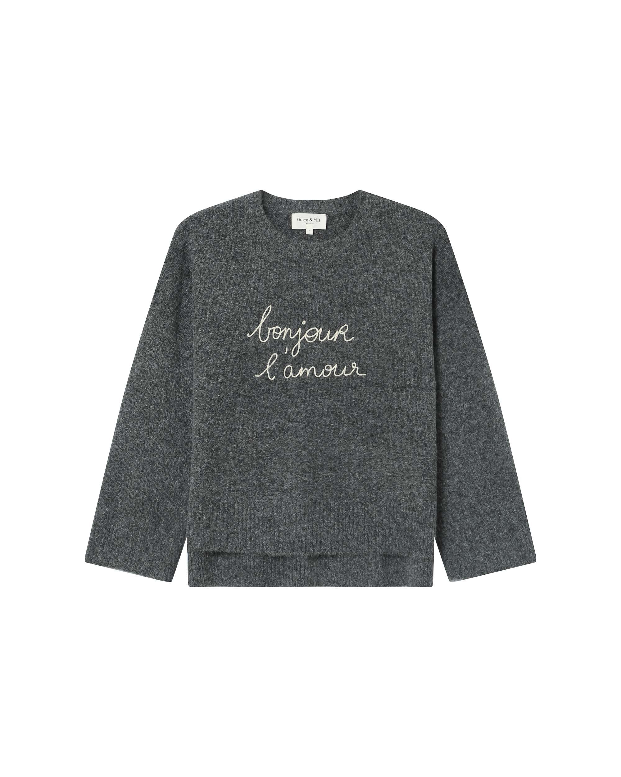 Embroidered sweater anthracite Saints