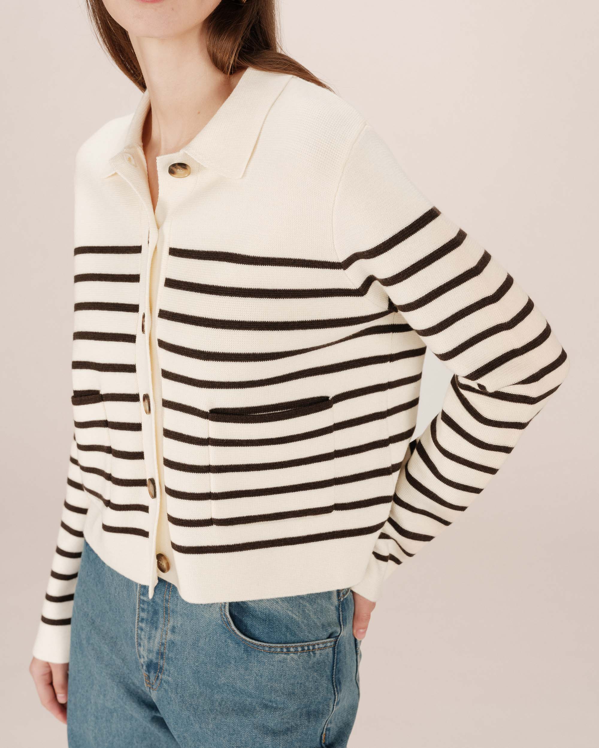 Buttoned cardigan ecru Sailor