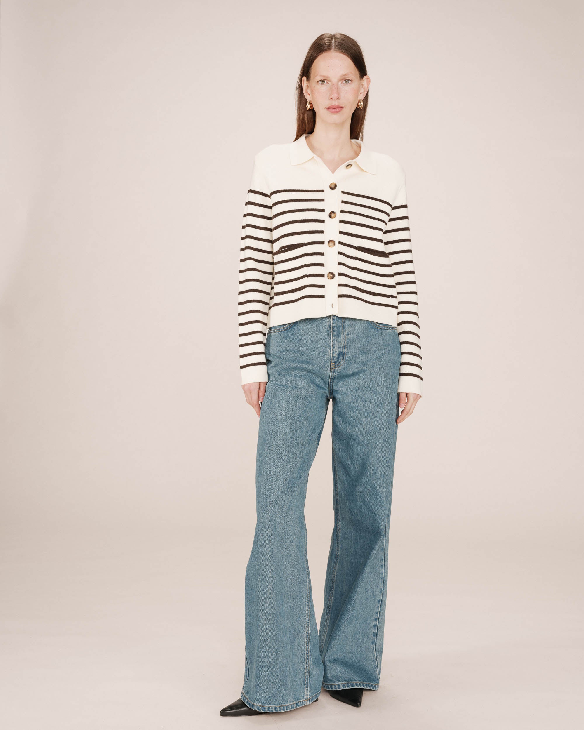 Buttoned cardigan ecru Sailor