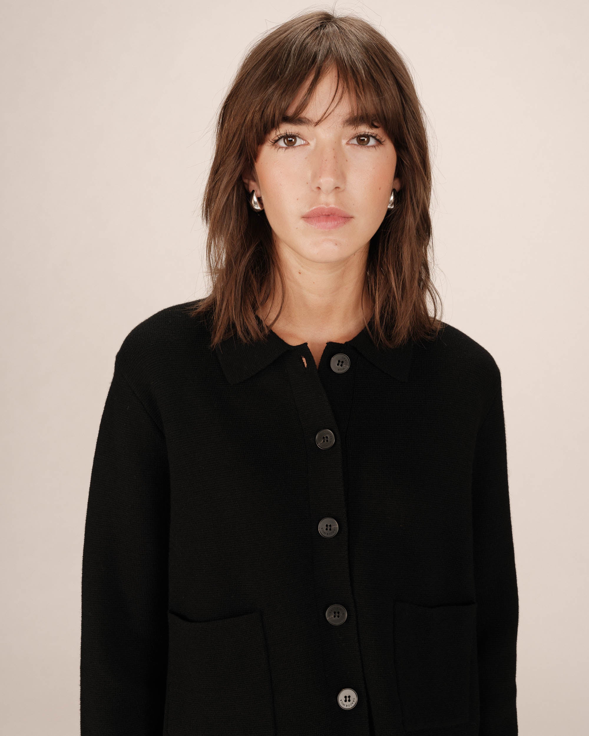 Buttoned cardigan black Sailor