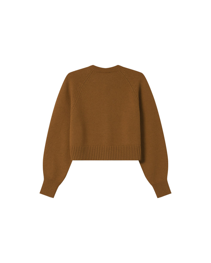 Cardigan boutonne en laine kaki Sanders