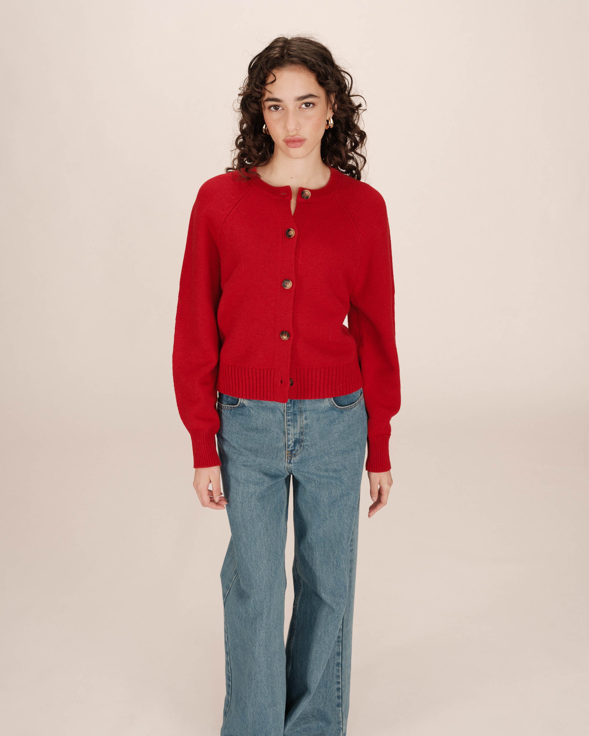 Wool buttoned cardigan red Sanders