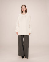 Oversized wool sweater ecru Saverio