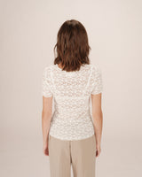 T-shirt dentelle transparent ecru Swift