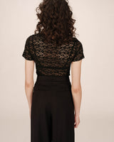 T-shirt dentelle transparent noir Swift