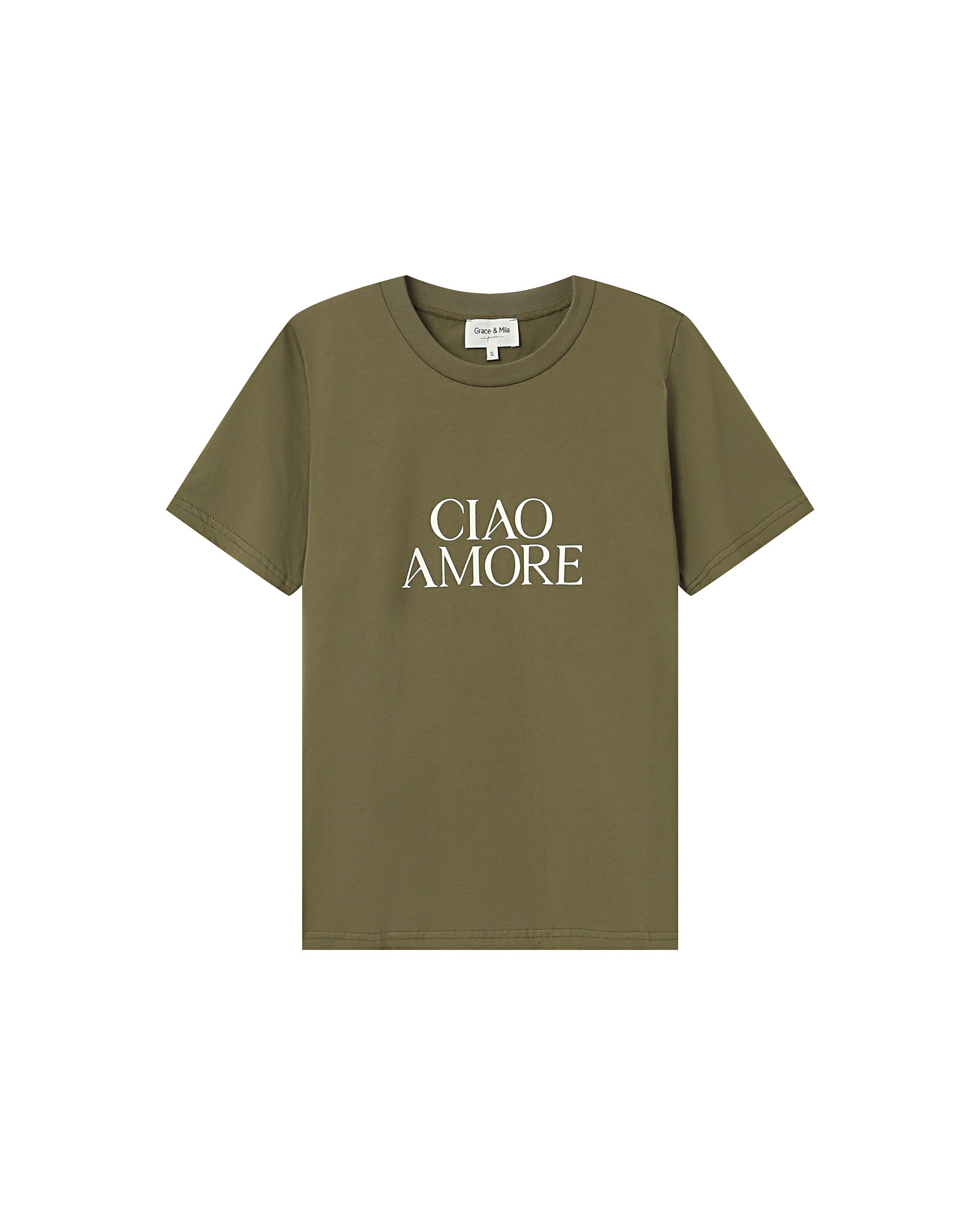 Printed t-shirt olive Soft