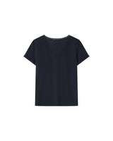 T-shirt col v en dentelle marine Space