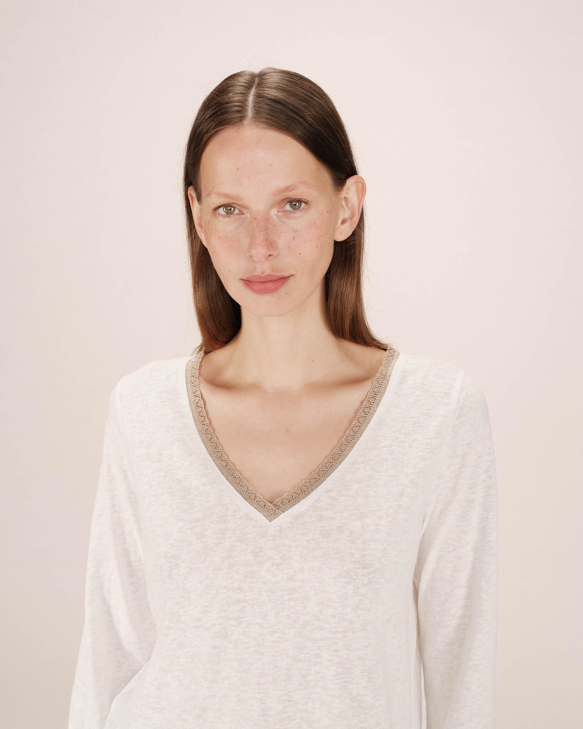 Lace v-neck t-shirt ivgoldy Selton