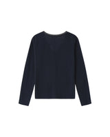 Lace v-neck t-shirt navy Selton