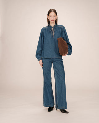 BLOUSE MEDIUM BLUE SALSA