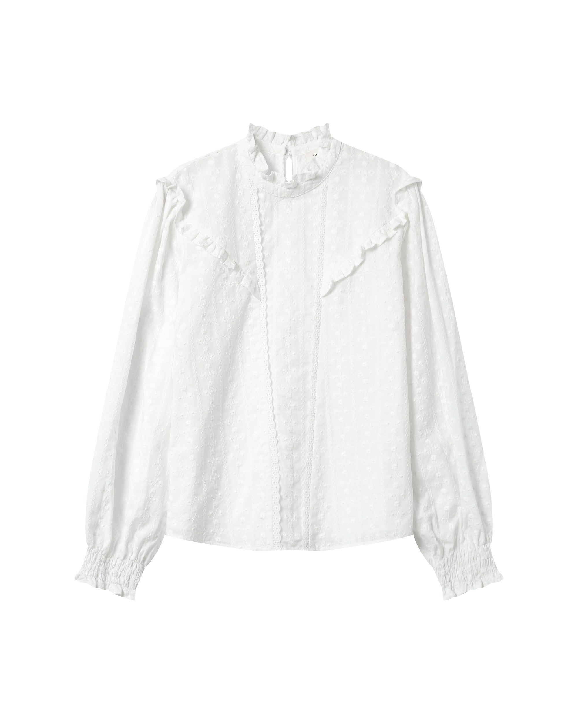 Blouse à volants ivoire Seduisante