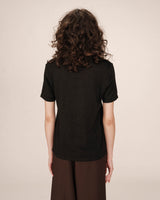 Lurex v-neck t-shirt black Stardust