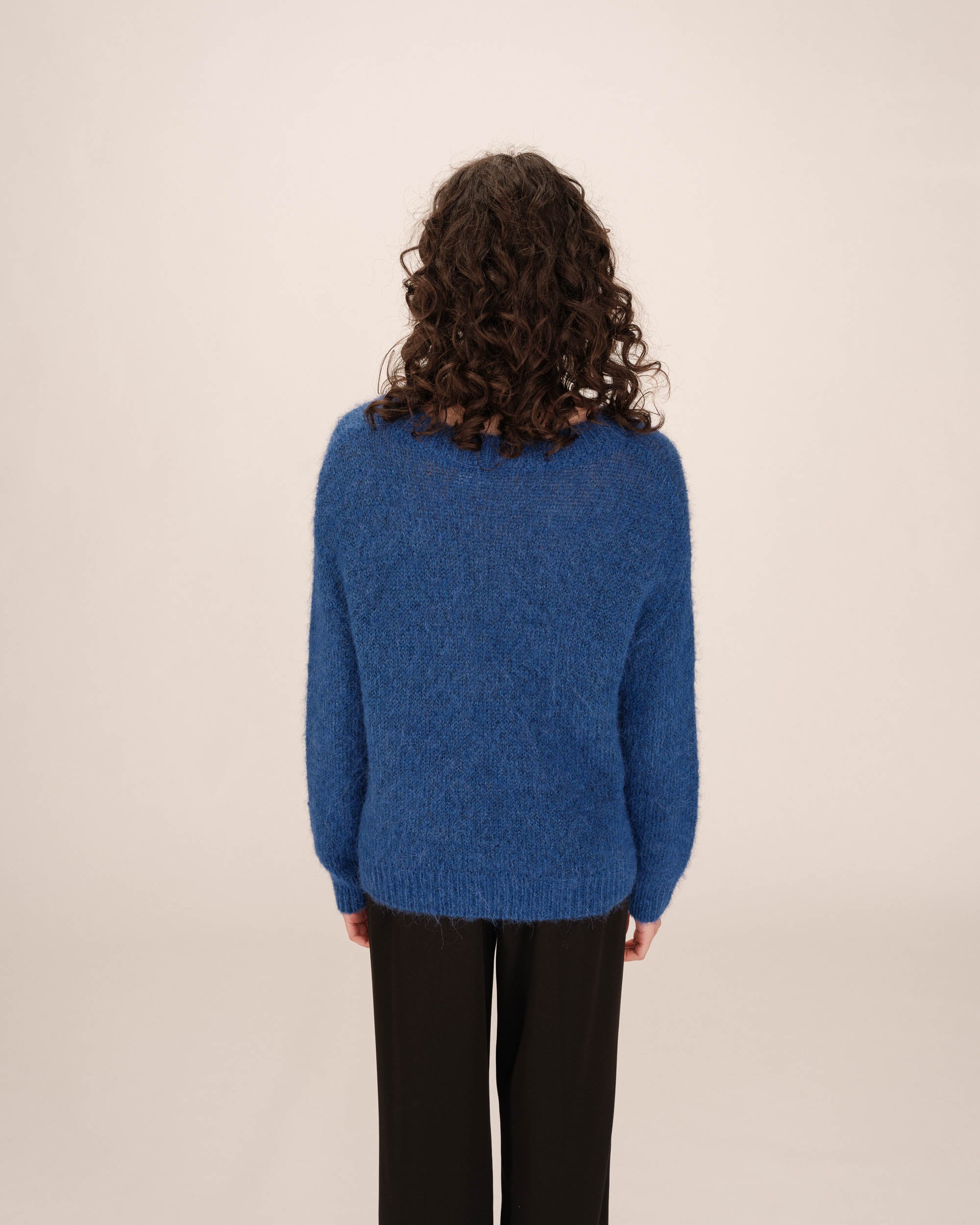 Alpaca wool sweater cobalt blue Sabado